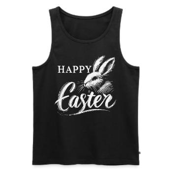 Easter Vintage Bunny Happy Easter - Men's Premium Organic Tank Top - black - Front - AI Model Male 178 light (178cm)