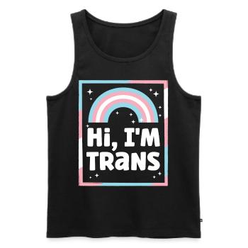 Transgender Trans LGBT Pride - Männer Premium Bio Tank Top - Schwarz - Vorne - Michal (187cm)
