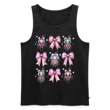 Coquette Schleife Qualle Ozean Mädchen Mama rosa - Männer Premium Bio Tank Top - Schwarz - Vorne - Michal (187cm)