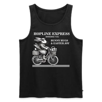 Easter Retro Bunny Bicycle Joy Bunny Hugs - Men's Premium Organic Tank Top - black - Front - Michal (187cm)