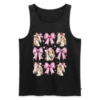 Coquette Bogen Appaloosa Pferd Mädchen Mama Rosa - Männer Premium Bio Tank Top - Schwarz - Vorne - Michal (187cm)