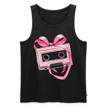 Coquette Bow Kassettenband 80er Jahre Retro - Männer Premium Bio Tank Top - Schwarz - Vorne - Michal (187cm)