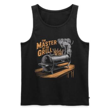 Roi du gril - Débardeur bio Premium Homme - noir - Devant - AI Model Male 178 light (178cm)