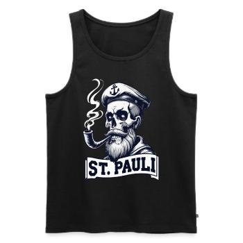 St.Pauli Kiez Hamburg Totenkopf Sankt Pauli - Débardeur bio Premium Homme - noir - Devant - Michal (187cm)