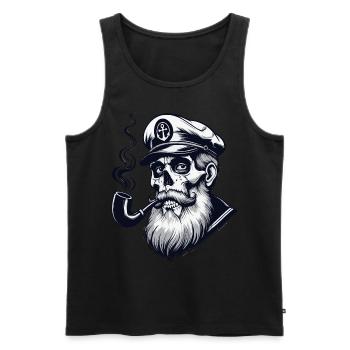 Capitaine Hambourg St Pauli Crâne de la ville hanséatique - Débardeur bio Premium Homme - noir - Devant - AI Model Male 178 light (178cm)