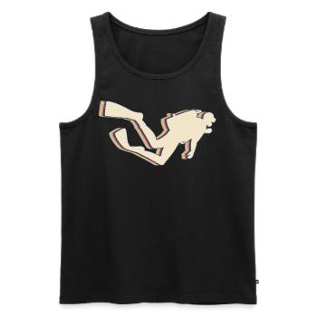 Diving Diver Retro Line Art - Men's Premium Organic Tank Top - black - Front - AI Model Male 178 light (178cm)