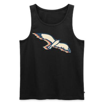 Seagull Seagull Seabird Retro Line Art - Men's Premium Organic Tank Top - black - Front - AI Model Male 178 light (178cm)