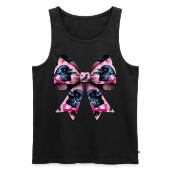 Coquette noeud corbeau corbeau oiseau motif fille - Débardeur bio Premium Homme - noir - Devant - Michal (187cm)