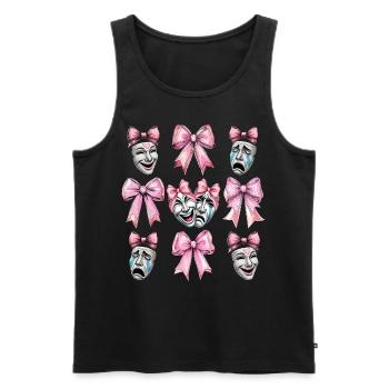 Kokette Schleife Theater Maske Drama Komödie - Männer Premium Bio Tank Top - Schwarz - Vorne - Michal (187cm)
