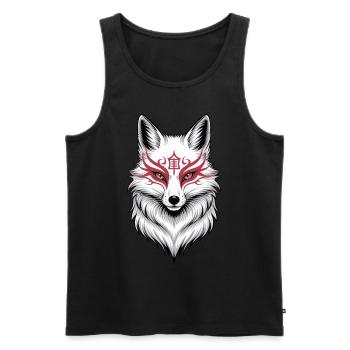 Kitsune Fuchs, Japanische Anime & Mythologie - Männer Premium Bio Tank Top - Schwarz - Vorne - AI Model Male 178 light (178cm)