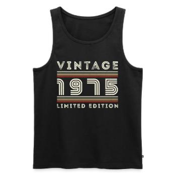 Original 1975 Vintage Vintage Geburtstag Retro - Männer Premium Bio Tank Top - Schwarz - Vorne - Michal (187cm)