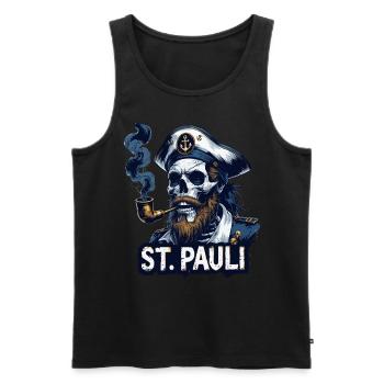 St.Pauli Kiez Hamburg Totenkopf Sankt Pauli - Débardeur bio Premium Homme - noir - Devant - Michal (187cm)