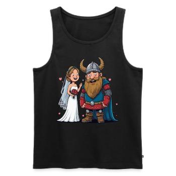 Odin Viking Valhalla Viking Hammer Thor Odin - Men's Premium Organic Tank Top - black - Front - AI Model Male 178 light (178cm)