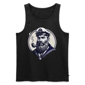 Capitaine Hambourg St Pauli Crâne de la ville hanséatique - Débardeur bio Premium Homme - noir - Devant - AI Model Male 178 light (178cm)