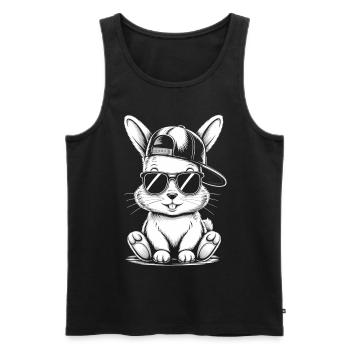 Bunny with sunglasses - Men's Premium Organic Tank Top - black - Front - Michal (187cm)