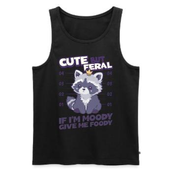 Cute but Feral - Cute Raccoon Saying for Kids - Men's Premium Organic Tank Top - black - Front - Michal (187cm)