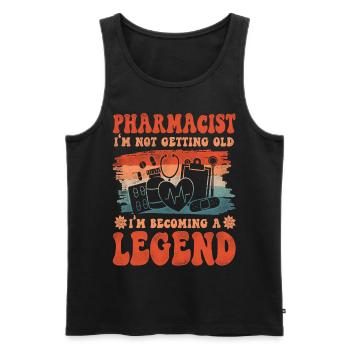 Pharmacy Tech Technician - Men's Premium Organic Tank Top - black - Front - AI Model Male 178 light (178cm)