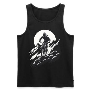 Aventure en VTT dans la nature - Débardeur bio Premium Homme - noir - Devant - Michal (187cm)