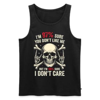 97% You Don’t Like Me, I'm 100% Sure I Dont Care - Débardeur bio Premium Homme - noir - Devant - Michal (187cm)
