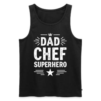 Papa chef super-héros – Papa Koch Superheld - Débardeur bio Premium Homme - noir - Devant - Michal (187cm)