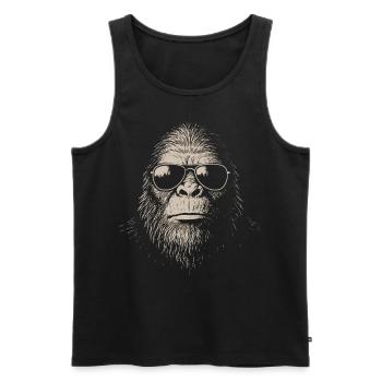 Bigfoot Sasquatch Mythical Creature Sunglasses - Men's Premium Organic Tank Top - black - Front - AI Model Male 178 light (178cm)