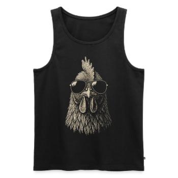 Chicken Illustration Sunglasses Animals Art - Men's Premium Organic Tank Top - black - Front - Michal (187cm)