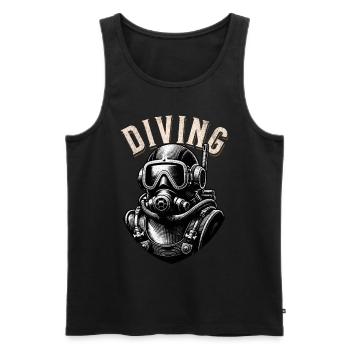 Diving - Männer Premium Bio Tank Top - Schwarz - Vorne - Michal (187cm)