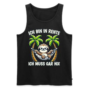 ich bin in Rente ich muss gar nix Rente Ruhestand - Männer Premium Bio Tank Top - Schwarz - Vorne - AI Model Male 178 light (178cm)
