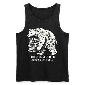 Drôle d’amour de livre ours déclaration pour fan de livre - Débardeur bio Premium Homme - noir - Devant - AI Model Male 178 light (178cm)