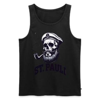 St.Pauli Kiez Hamburg Totenkopf Sankt Pauli - Débardeur bio Premium Homme - noir - Devant - Michal (187cm)