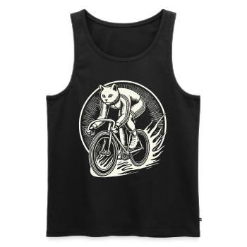 Cats Bicycle Design for Women with Humor - Men's Premium Organic Tank Top - black - Front - AI Model Male 178 light (178cm)