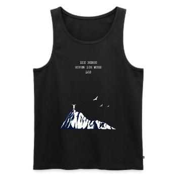Wandern Minimalistisch - Männer Premium Bio Tank Top - Schwarz - Vorne - Michal (187cm)