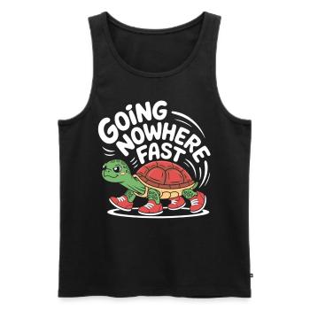 Turtle pace in style - Men's Premium Organic Tank Top - black - Front - AI Model Male 178 light (178cm)
