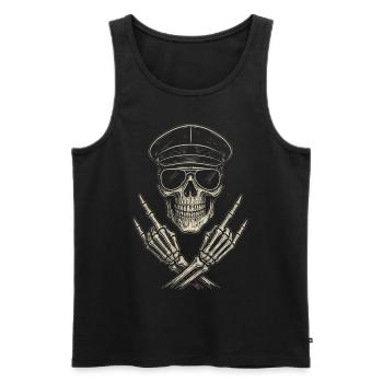 Musique Rock, Crâne, Main De Roche, Heavy Metal - Débardeur bio Premium Homme - noir - Devant - Michal (187cm)
