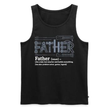 Father – The Born Problem Solver - Men's Premium Organic Tank Top - black - Front - Michal (187cm)