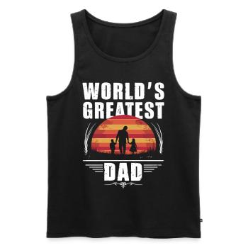 Best dad in the world - Men's Premium Organic Tank Top - black - Front - AI Model Male 178 light (178cm)
