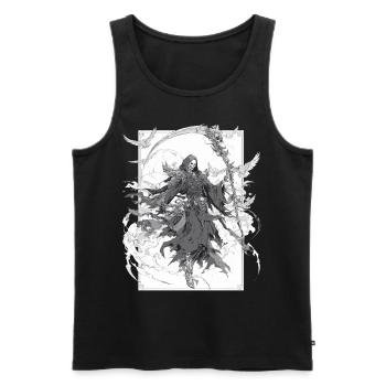 Grim Reaper Dunkler Sensenmann – Gothic Death Art - Männer Premium Bio Tank Top - Schwarz - Vorne - AI Model Male 178 light (178cm)
