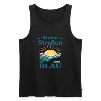2 Meine Strassen sind blau - Männer Premium Bio Tank Top - Schwarz - Vorne - Michal (187cm)