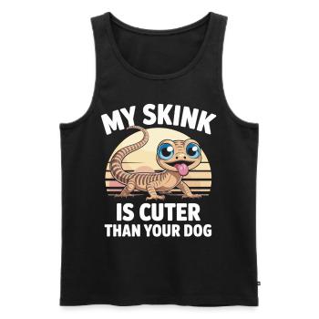 My skink is cuter - lizard with attitude - Men's Premium Organic Tank Top - black - Front - Michal (187cm)