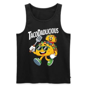 TacoDadlicious Chemise pour la fête des pères - Débardeur bio Premium Homme - noir - Devant - Michal (187cm)