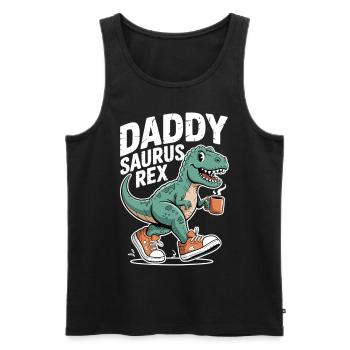 Daddysaurus Rex T-Shirt - Männer Premium Bio Tank Top - Schwarz - Vorne - Michal (187cm)