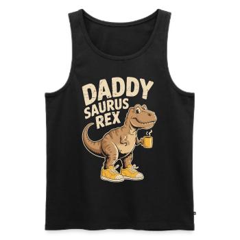 Papa Dino T-Shirt - Men's Premium Organic Tank Top - black - Front - AI Model Male 178 light (178cm)