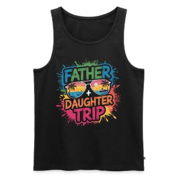 Chemise de voyage père-fille - Débardeur bio Premium Homme - noir - Devant - Michal (187cm)