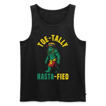 Sasquatch Toe-tally Rasta-fied Jamaican Bigfoot - Männer Premium Bio Tank Top - Schwarz - Vorne - Michal (187cm)