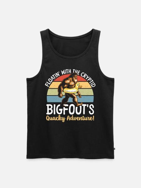 Swimming with Bigfoot rubber duck - Men's Premium Organic Tank Top - black