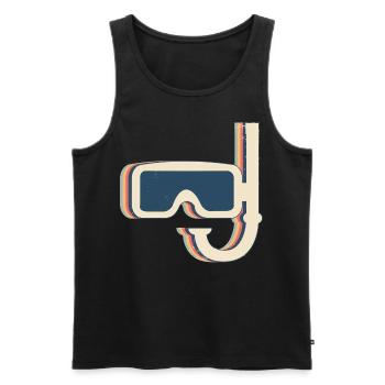 Snorkeling Snorkel Snorkeler Retro Line Art - Men's Premium Organic Tank Top - black - Front - AI Model Male 178 light (178cm)