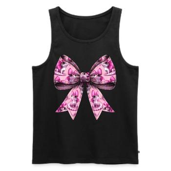 Coquette Bow Crested Gecko Lizard Pattern Mom Girl - Men's Premium Organic Tank Top - black - Front - AI Model Male 178 light (178cm)