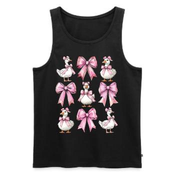 Coquette Bow Goose Duck Mom Girl Pink Muttertag - Männer Premium Bio Tank Top - Schwarz - Vorne - AI Model Male 178 light (178cm)