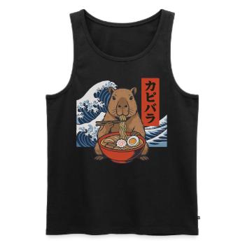 Capybara Ramen Schüssel Essstäbchen Japanische Welle - Männer Premium Bio Tank Top - Schwarz - Vorne - AI Model Male 178 light (178cm)