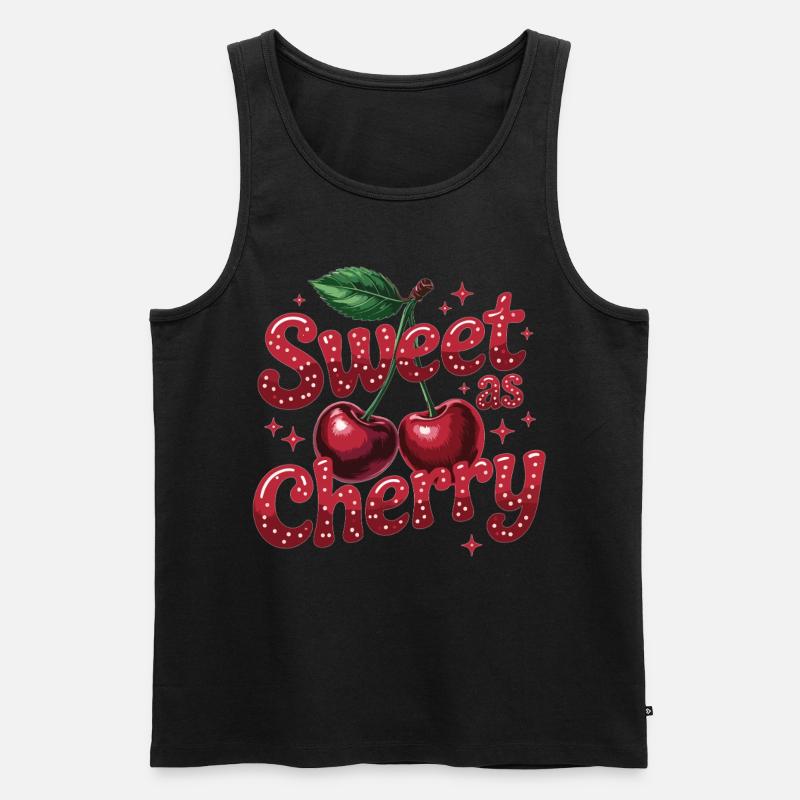 Süß wie Kirsche - Männer Premium Bio Tank Top - Schwarz